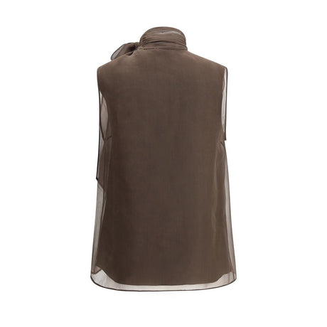 Brunello Cucinelli Brown Silk Blouse