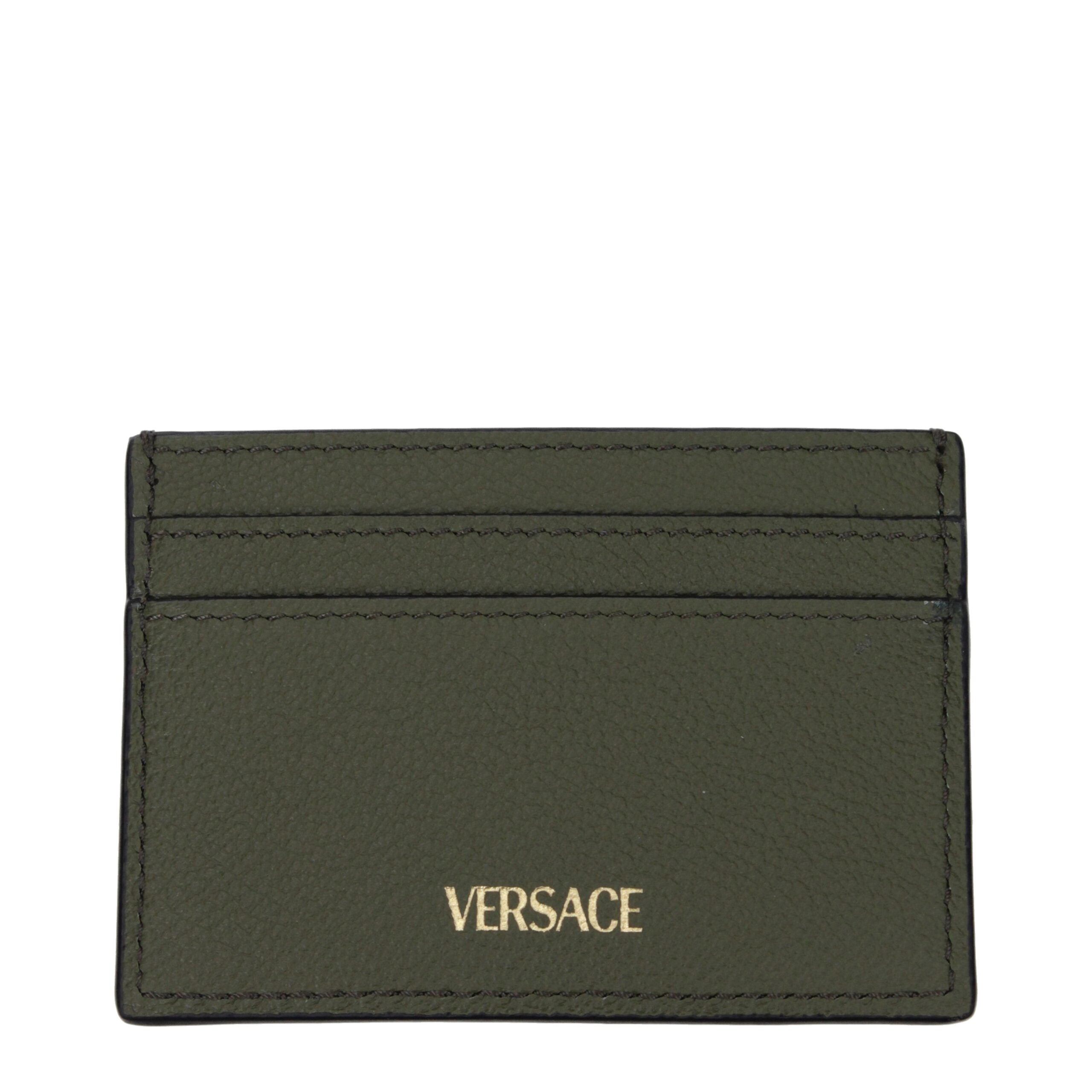 Versace Green Leather Cardholder