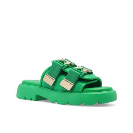 Bottega Veneta Bicolor Nylon Slides