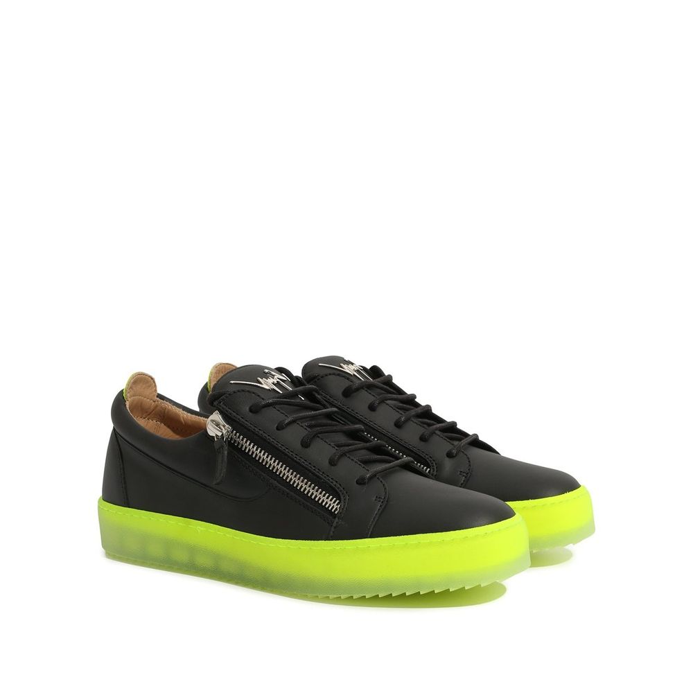 Giuseppe Zanotti Black Calfskin Low Top Sneakers
