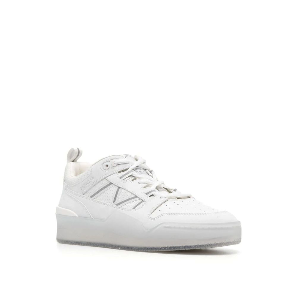 Moncler White Calfskin Low Top Sneakers