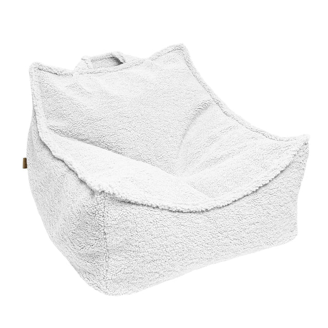 MeowBaby® Bearly Sako Bag – White | Stylish & Comfortable Pouf | Made in Europe - Hilstor