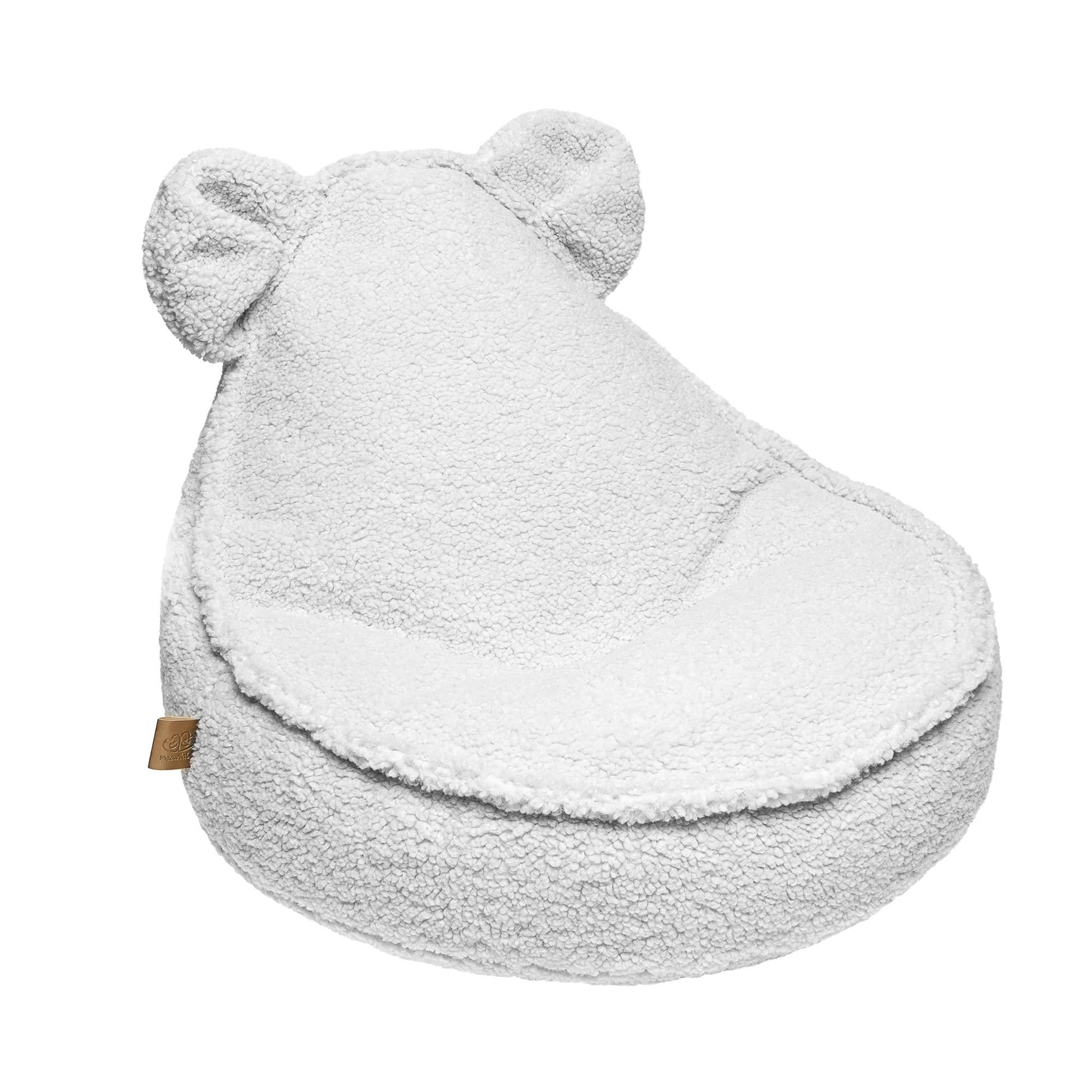 MeowBaby® Bearly Sako Bag – White | Stylish & Comfortable Pouf | Made in Europe - Hilstor