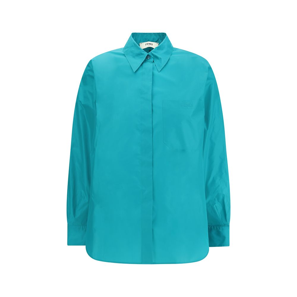 Fendi Blue Silk Dress Shirt Hilstor Fendi Blue Silk Dress Shirt Hilstor