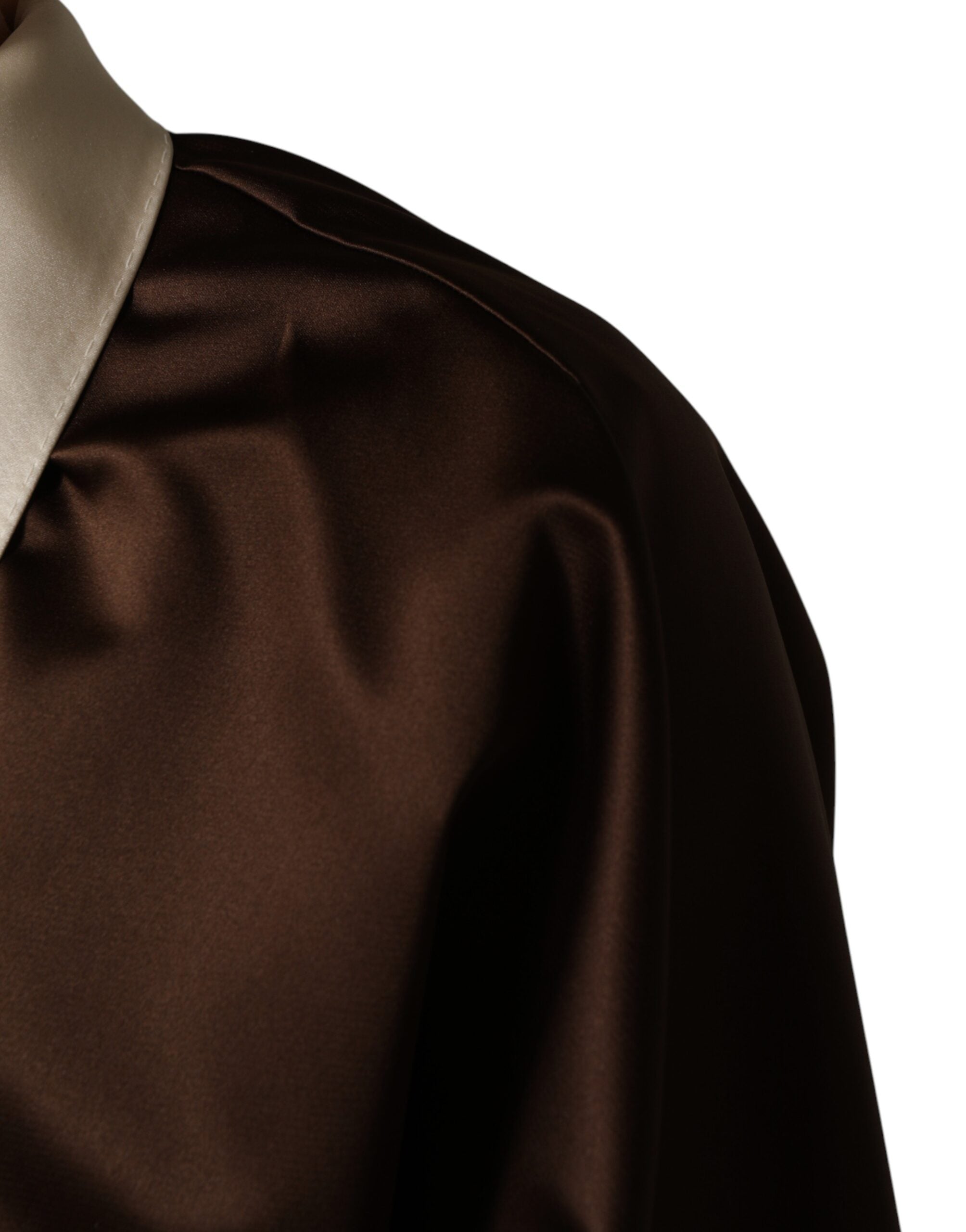 Dolce & Gabbana Brown Cream Lounge Belted Bathrobe Jacket