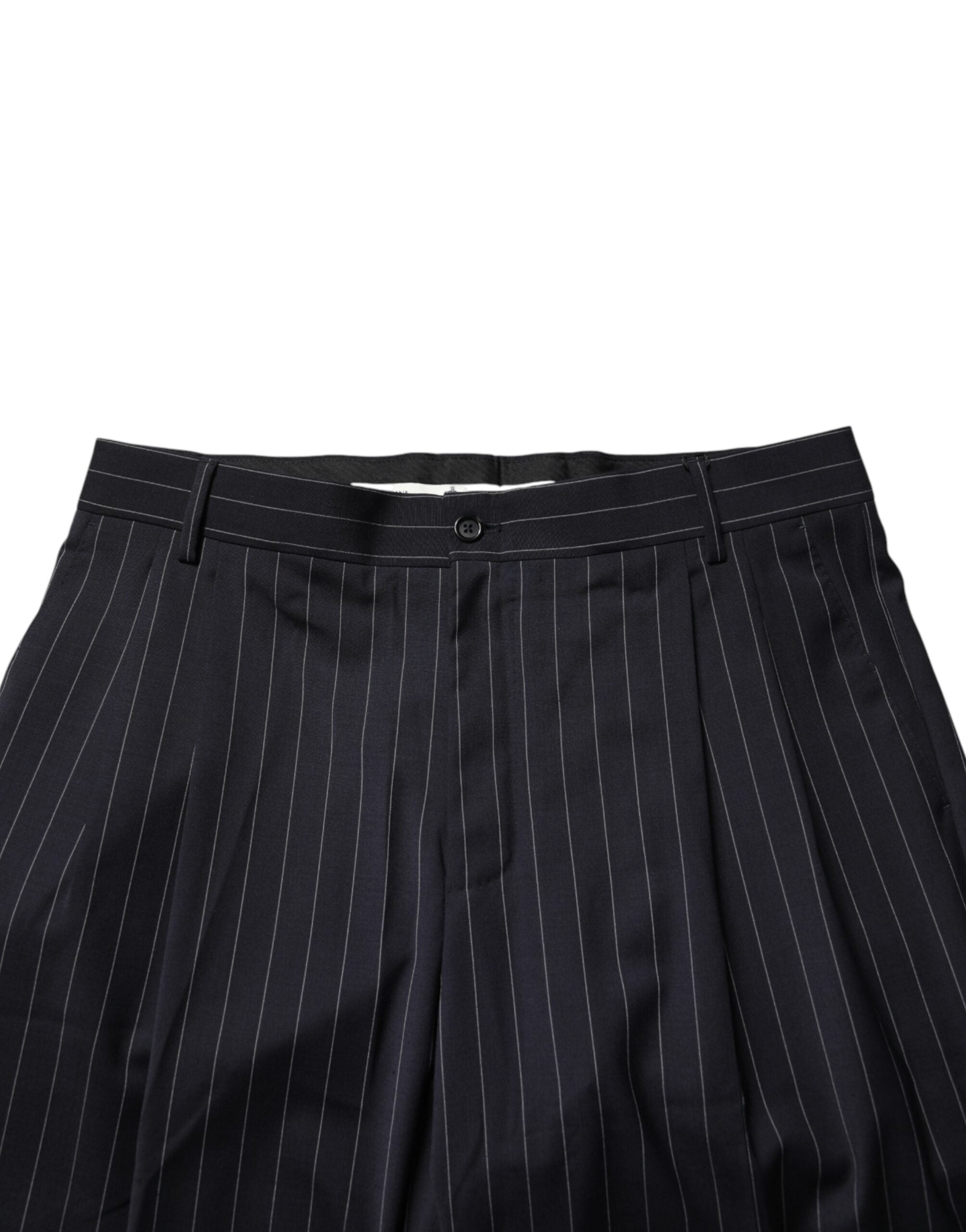 Dolce & Gabbana Black Stripe Straight Men Dress Trouser Pants