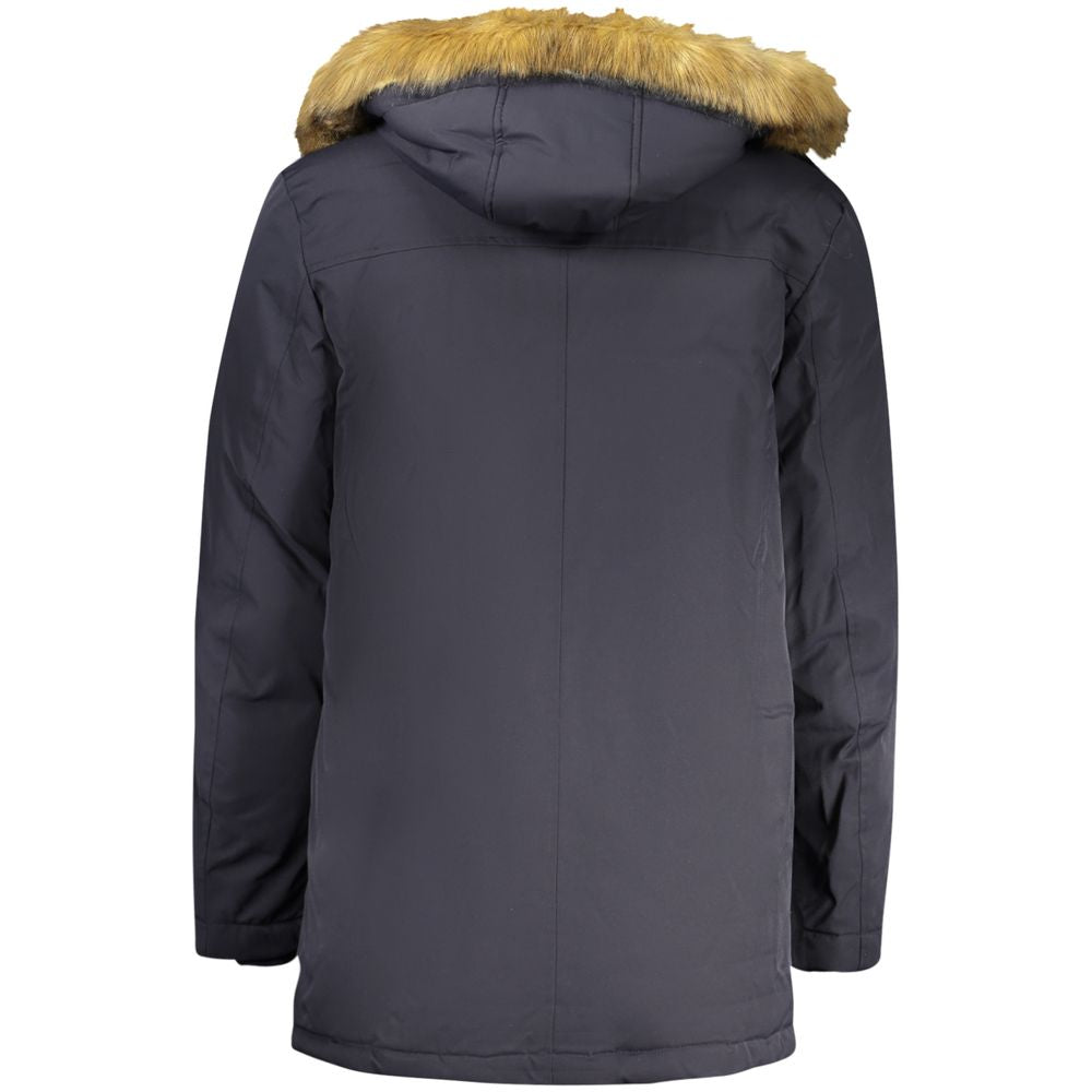 Guess Jeans Blue Polyester Parka