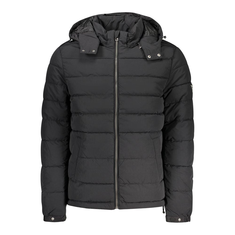 Guess Jeans Black Polyamide Full-Length Jacket