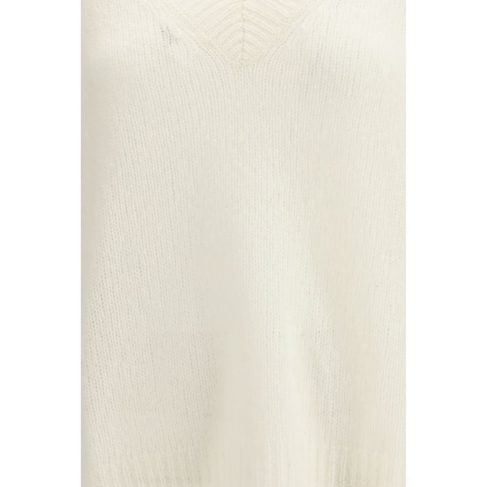 Lisa Yang White Cashmere Cashmere Sweater