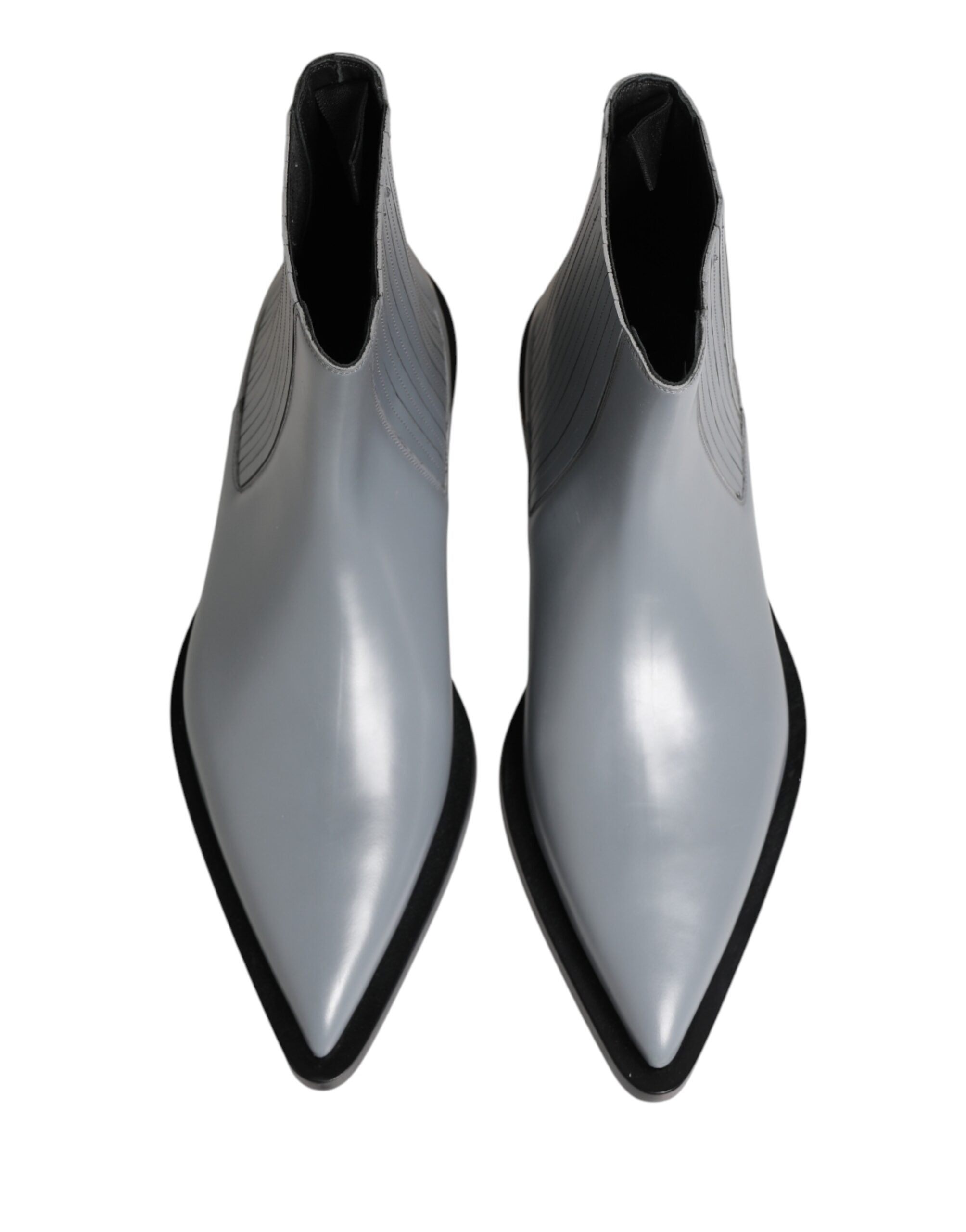 Dolce & Gabbana Light Gray Chelsea Short Ankle Boots Shoes