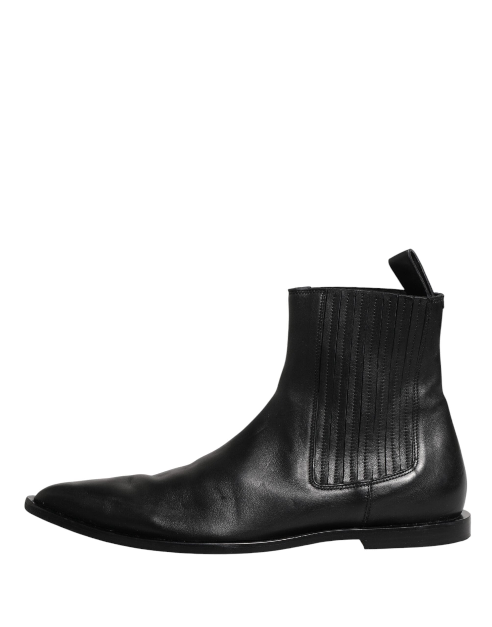 Dolce & Gabbana Black Chelsea Men Short Ankle Boots Shoes