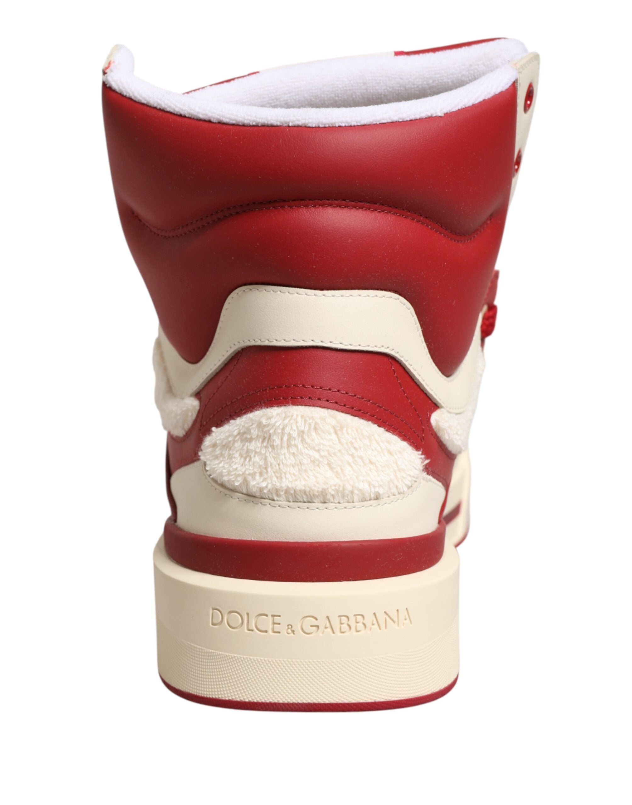 Dolce & Gabbana White Red Custom 2.Zero High Top Men Sneakers Shoes