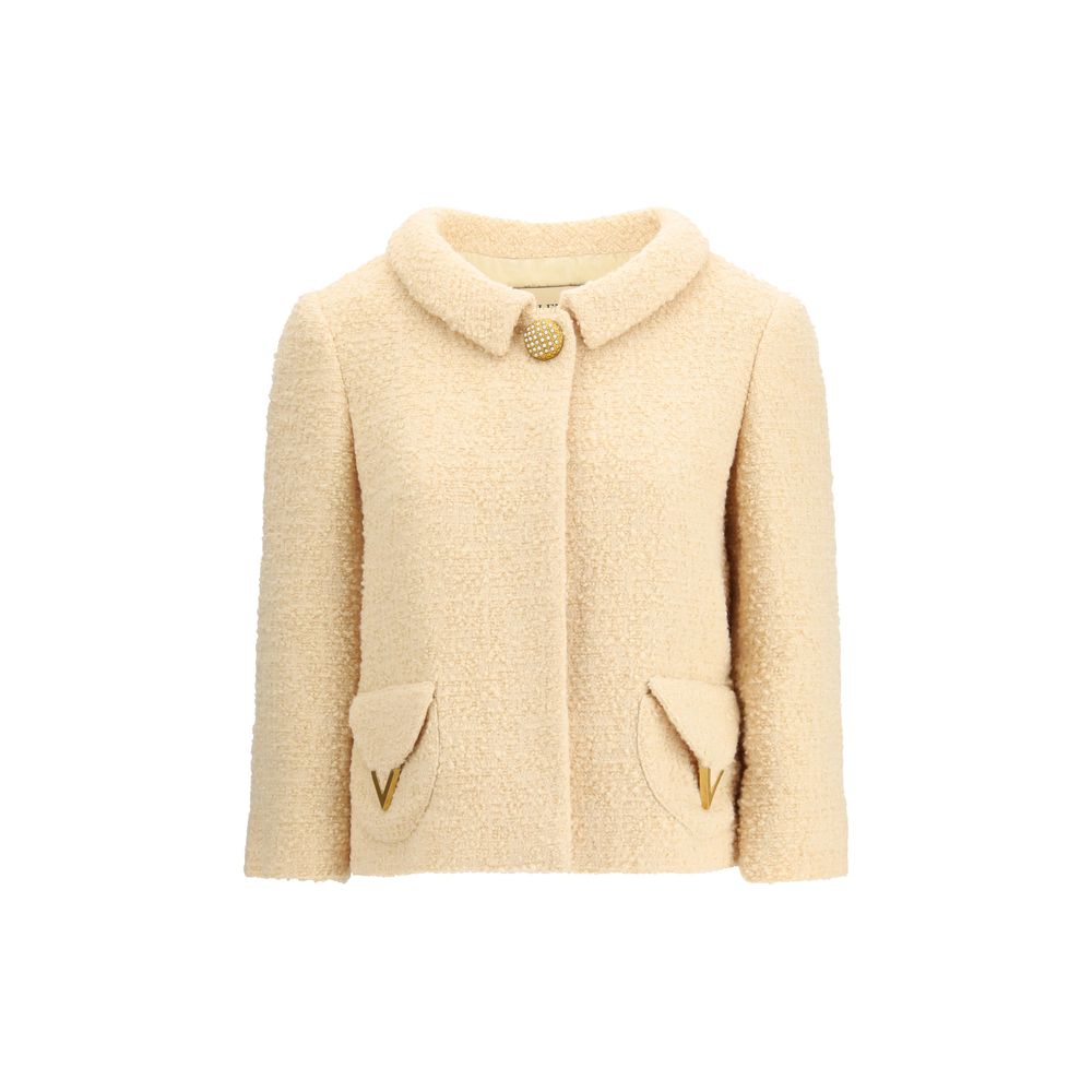 Valentino Cream Fleece Wool Coat