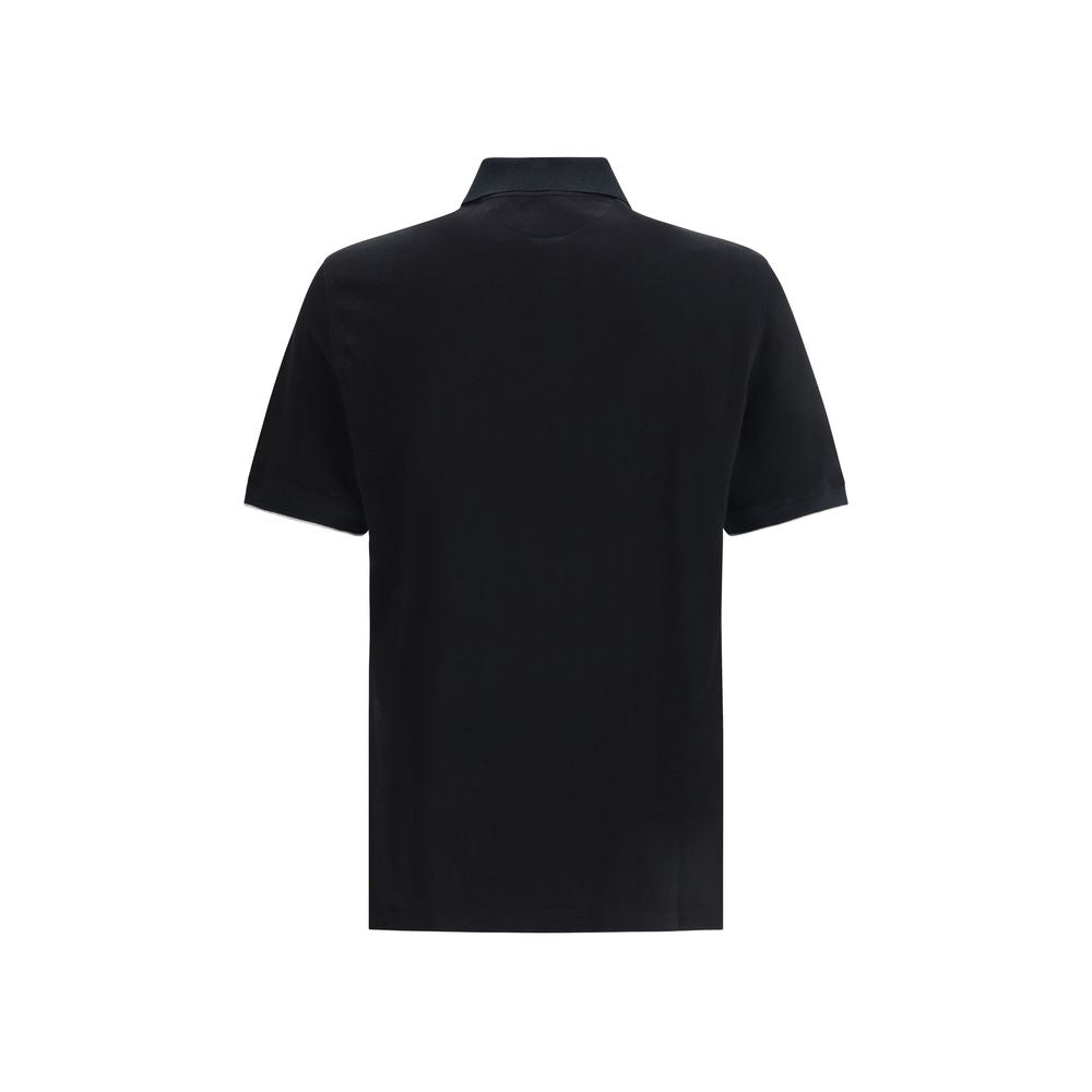 Brunello Cucinelli Black Cotton Polo Shirt