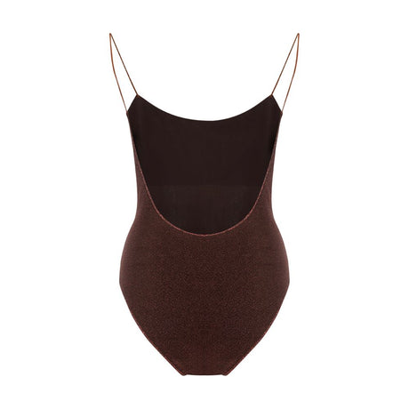 Oséree Brown Metal One-Piece Swimsuit