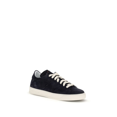 Kiton Blue Calf Leather Bos Taurus Low Top Sneakers