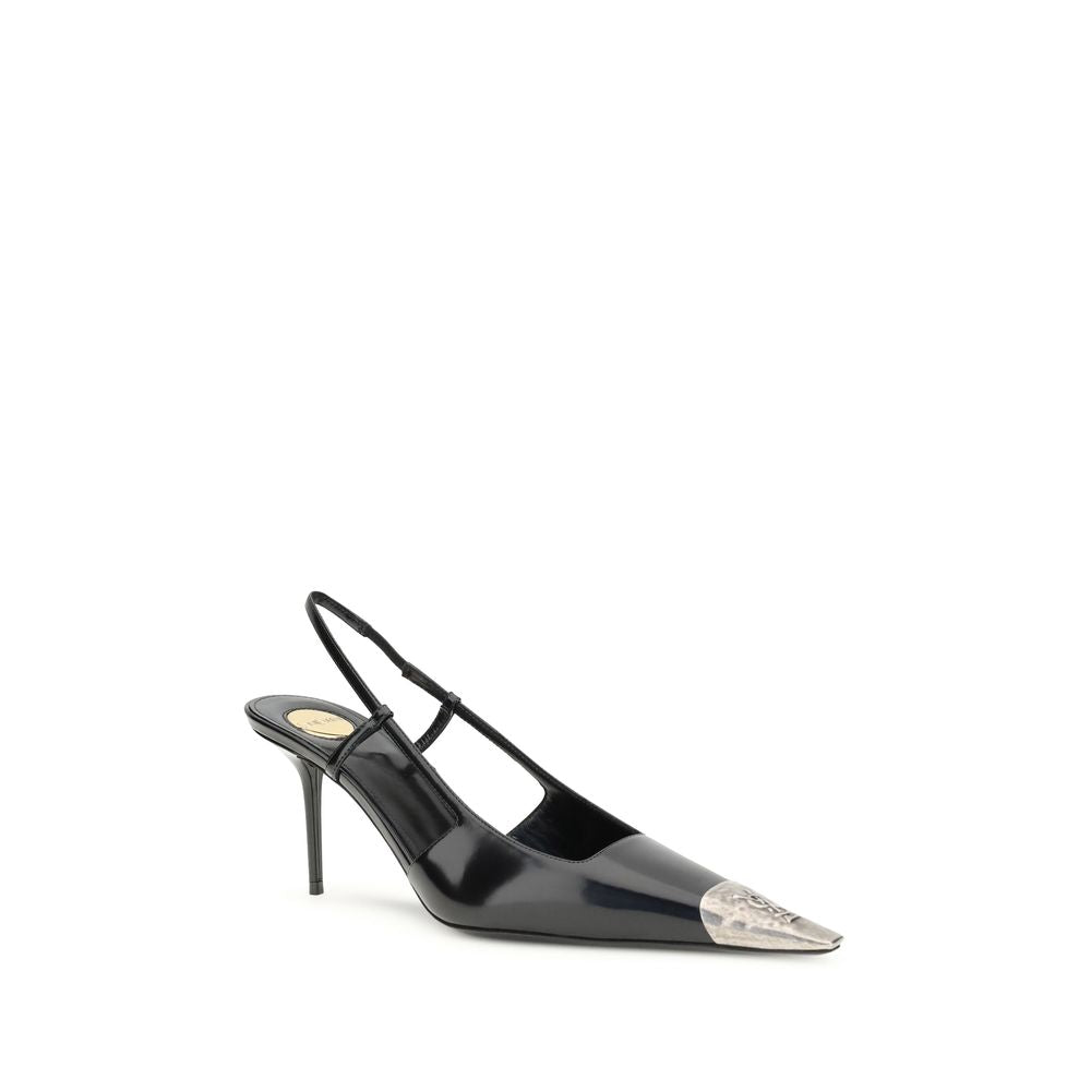 Saint Laurent Black Leather High Heel Pumps
