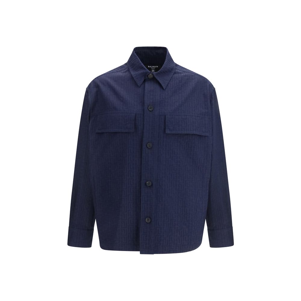 Balmain Blue Cotton Shell Jacket
