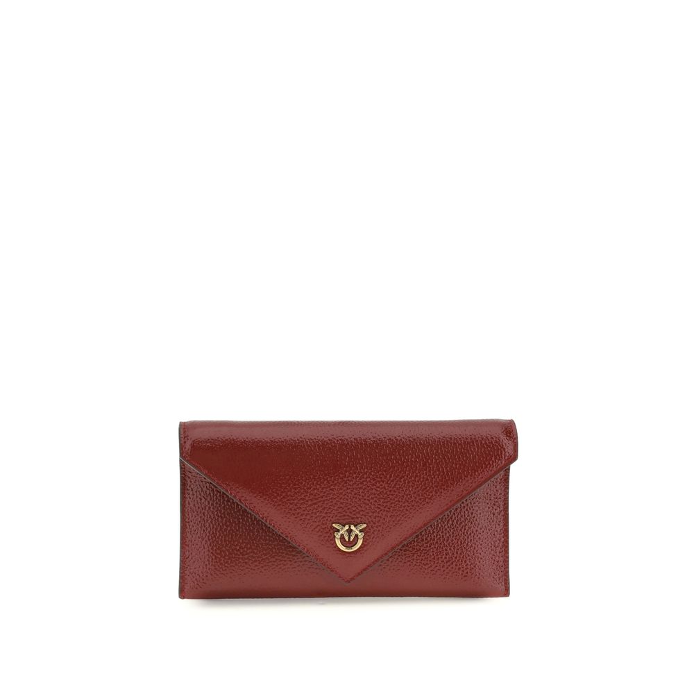PINKO Bordeaux Calf Leather Bos Taurus Shoulder Bag