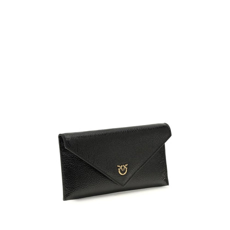 PINKO Black Calf Leather Bos Taurus Shoulder Bag