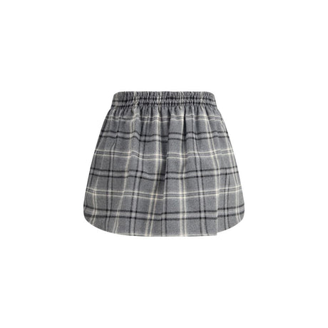 Miu Miu Gray Cotton Mini Skirt