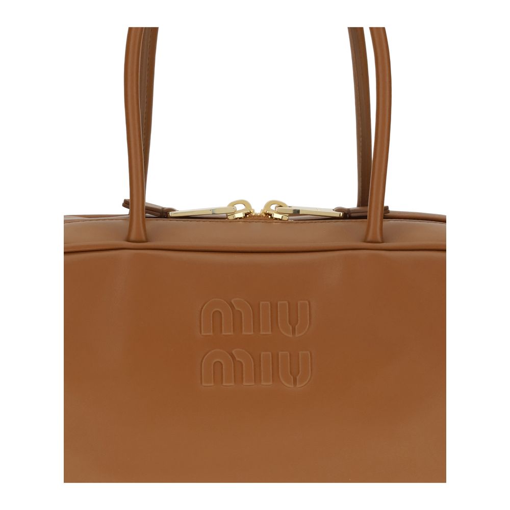 Miu Miu Brown Calf Leather Bos Taurus Shoulder Bag