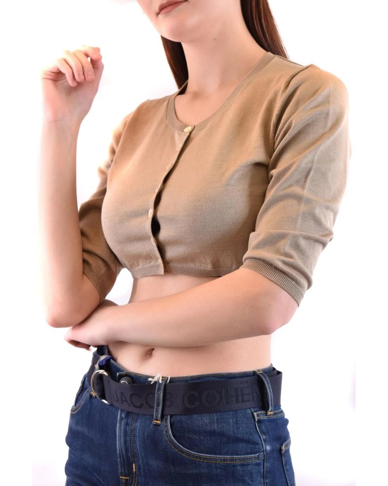 Parosh Brown Cotton Cardigan