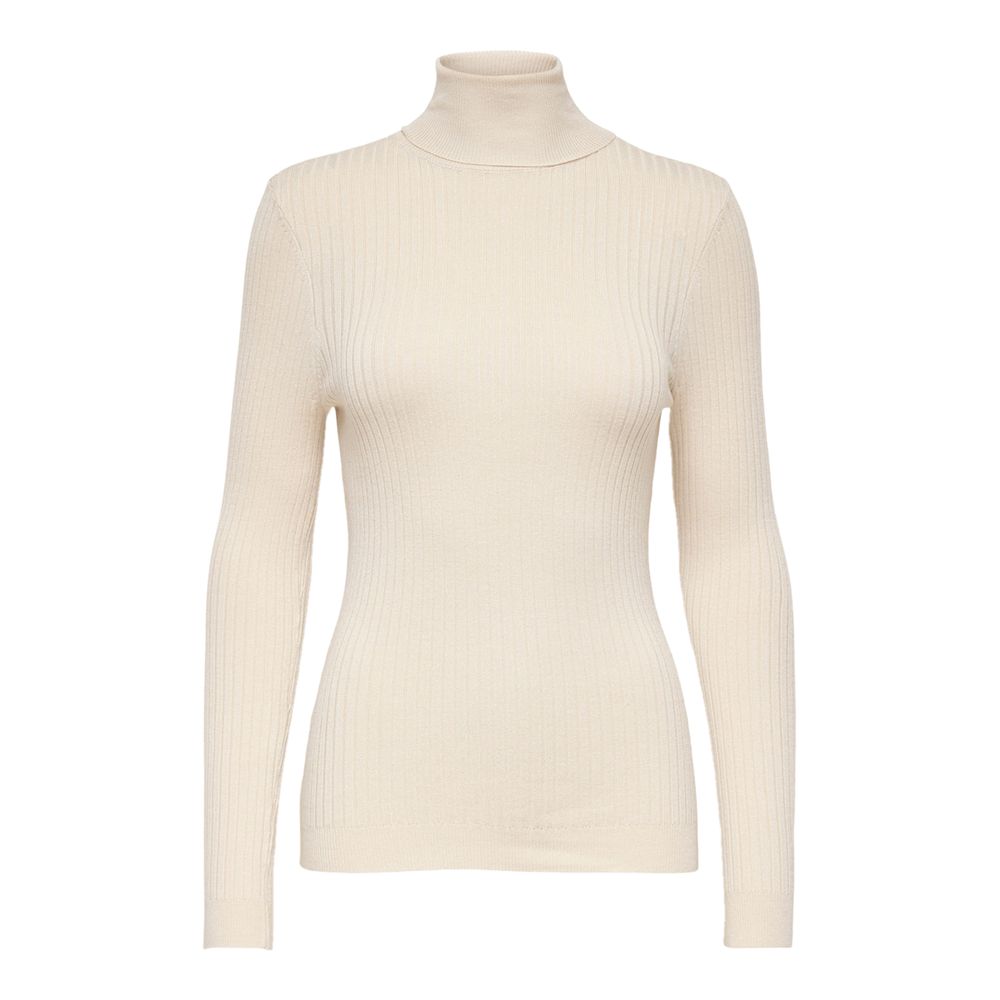 Only Beige Viscose Turtleneck