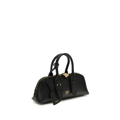PINKO Black Calf Leather Bos Taurus Handbag