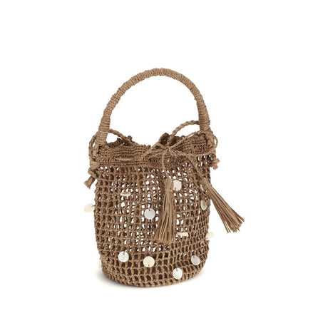 Alanui Brown Raffia Backet Bag