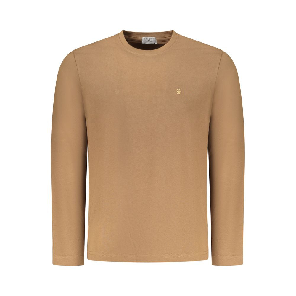 Coveri Moving Brown Cotton T-Shirt