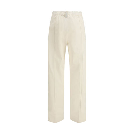 Fabiana Filippi Cream Cotton Casual Pants