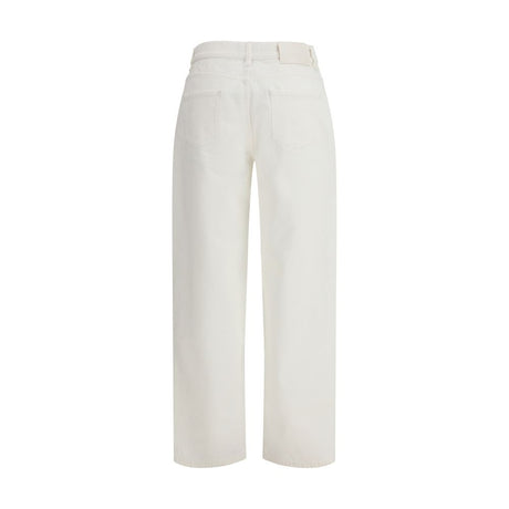 Loulou De Saison Cream Cotton Straight-Leg Jeans