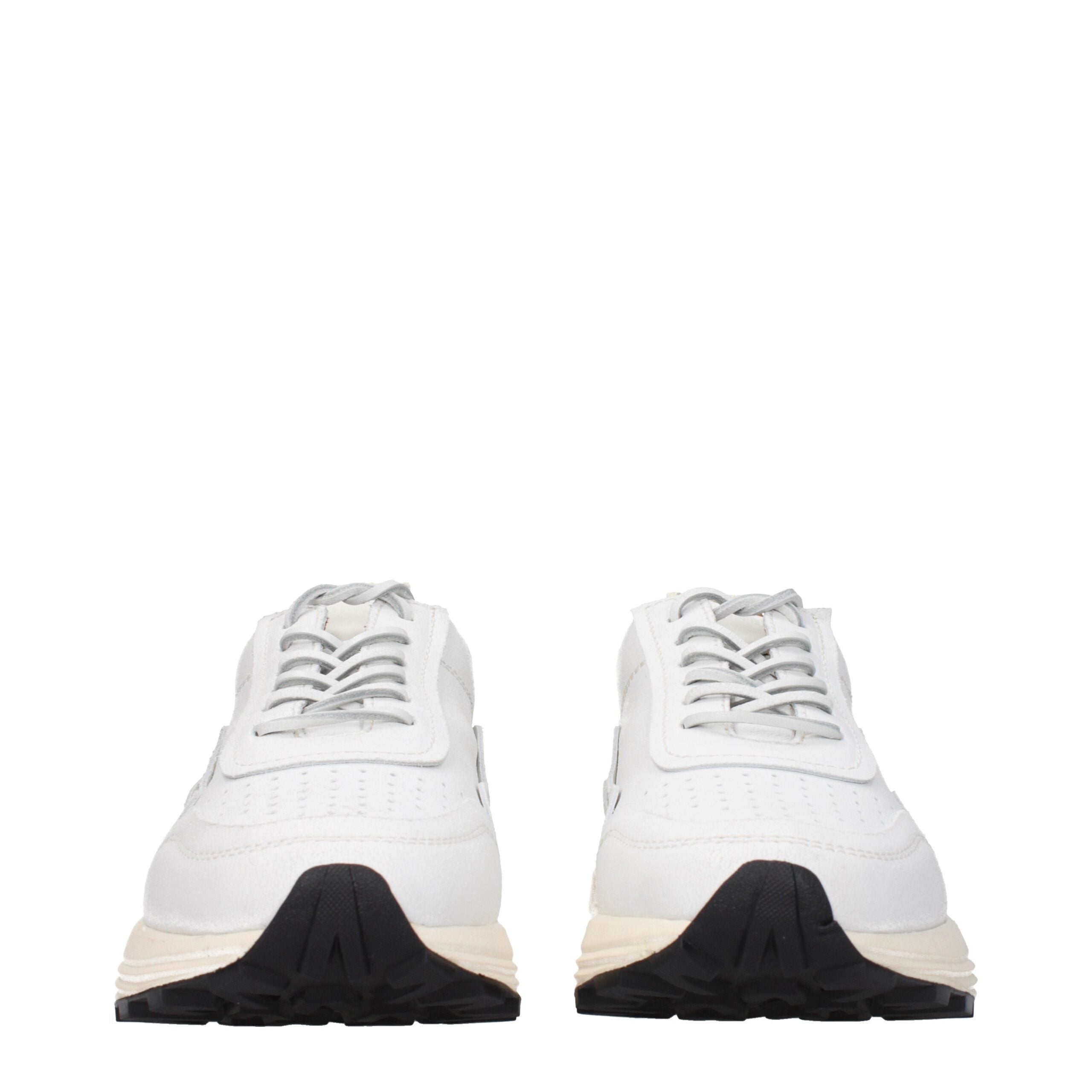 Buttero White Leather Chunky Sneakers