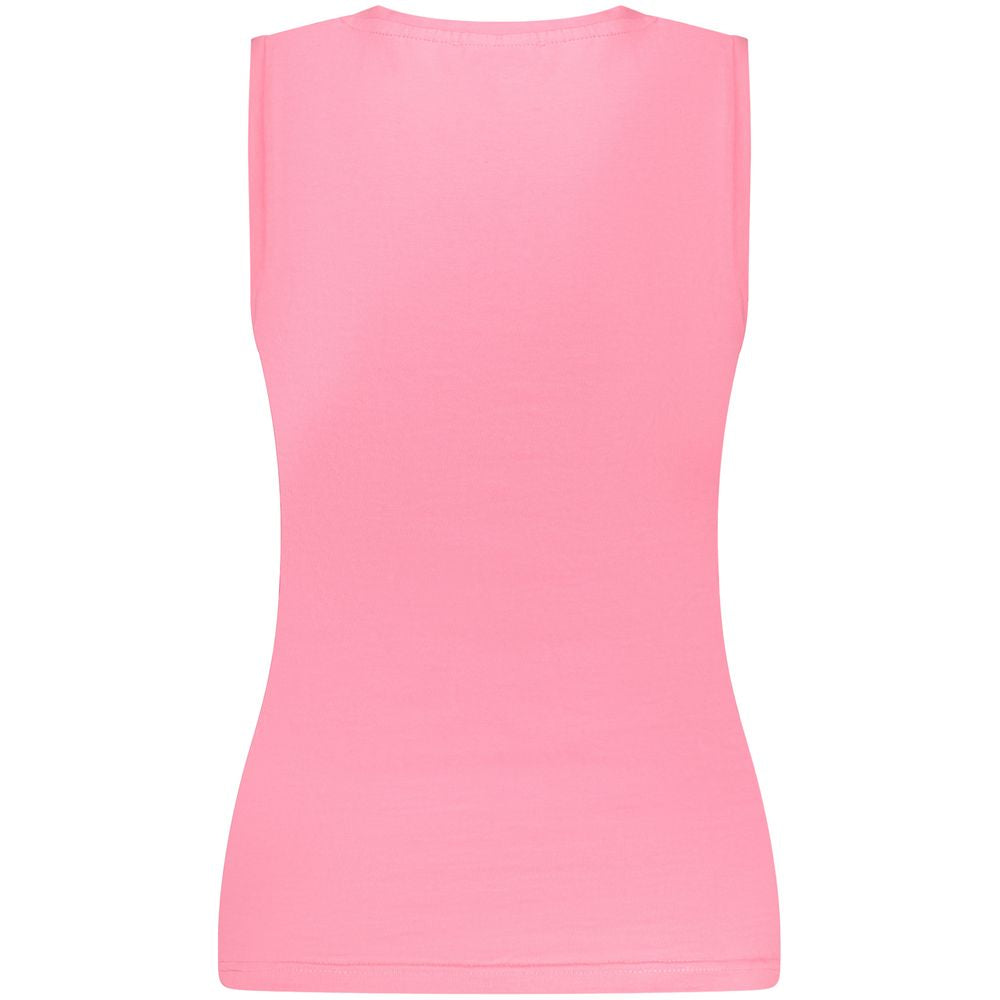 Laura Biagiotti Pink Cotton Sleeveles T-Shirt