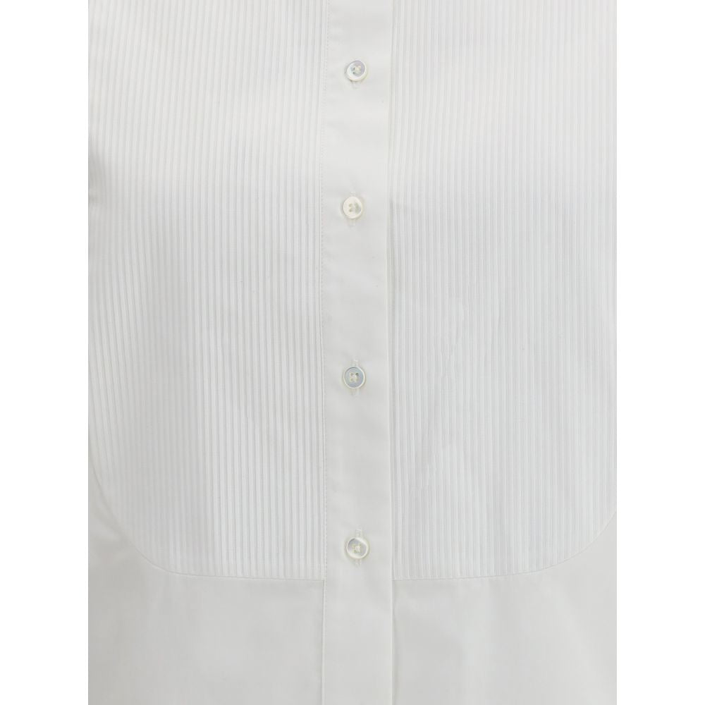 Sara Roka White Cotton Dress Shirt