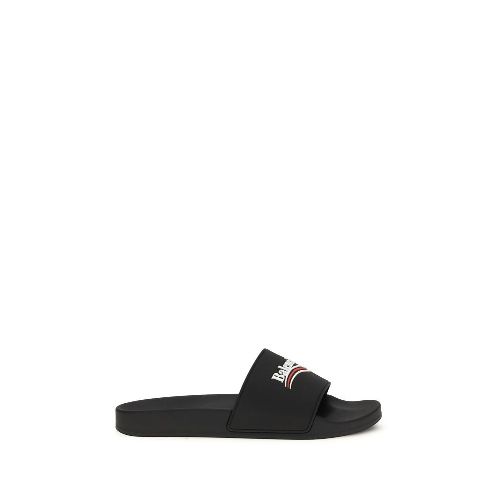 Balenciaga Black Rubber Slippers