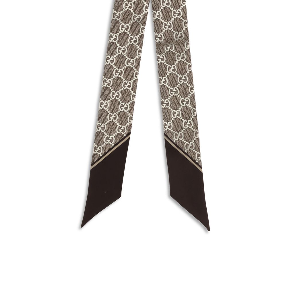 Gucci Brown Silk Scarf