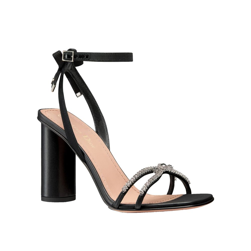 Dior Black Calfskin Stiletto Heel Sandals