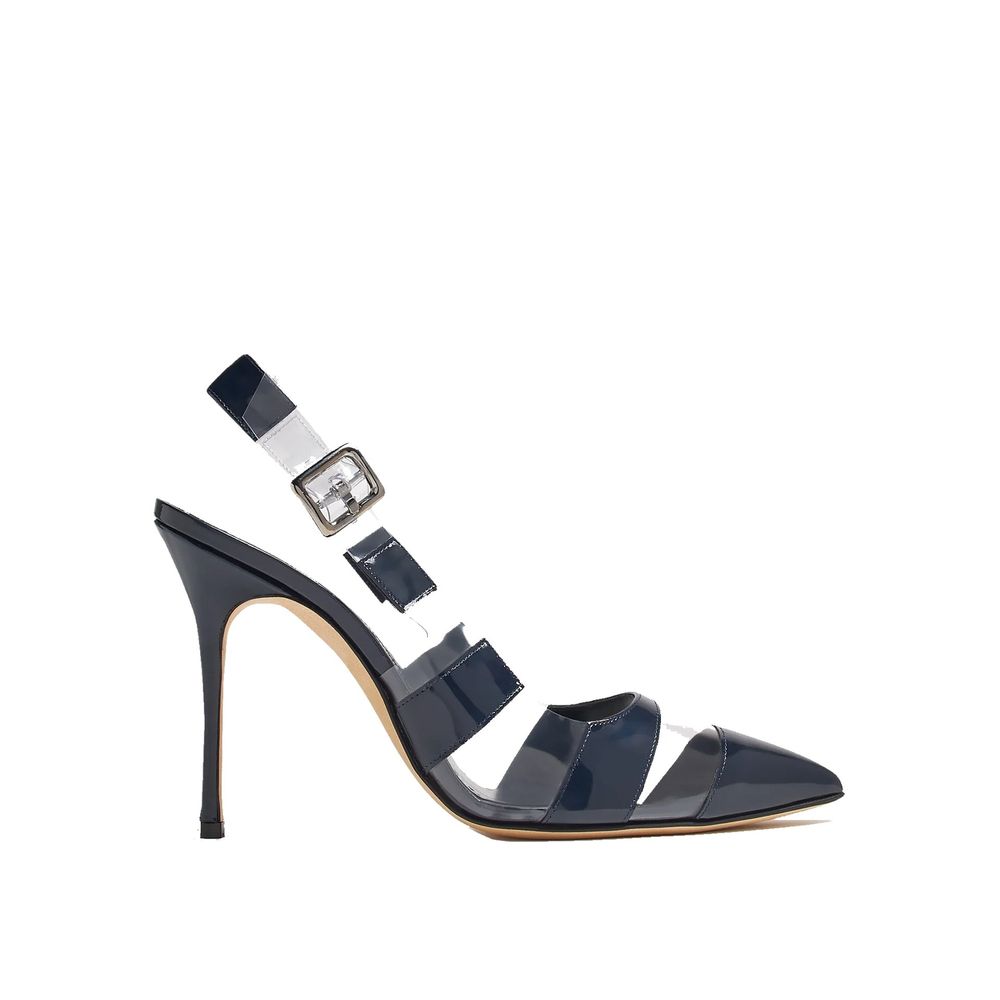 Manolo Blahnik Blue Calfskin Pumps