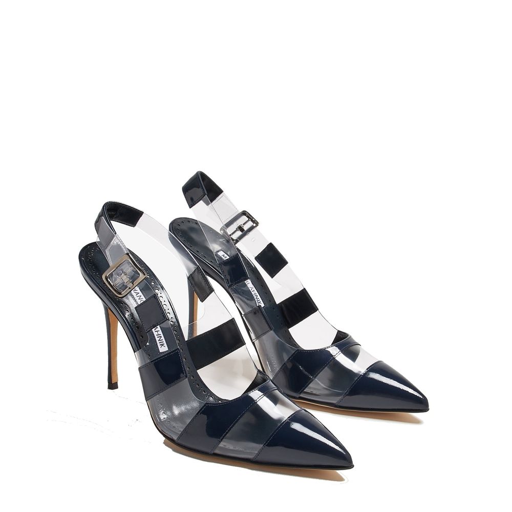 Manolo Blahnik Blue Calfskin Pumps