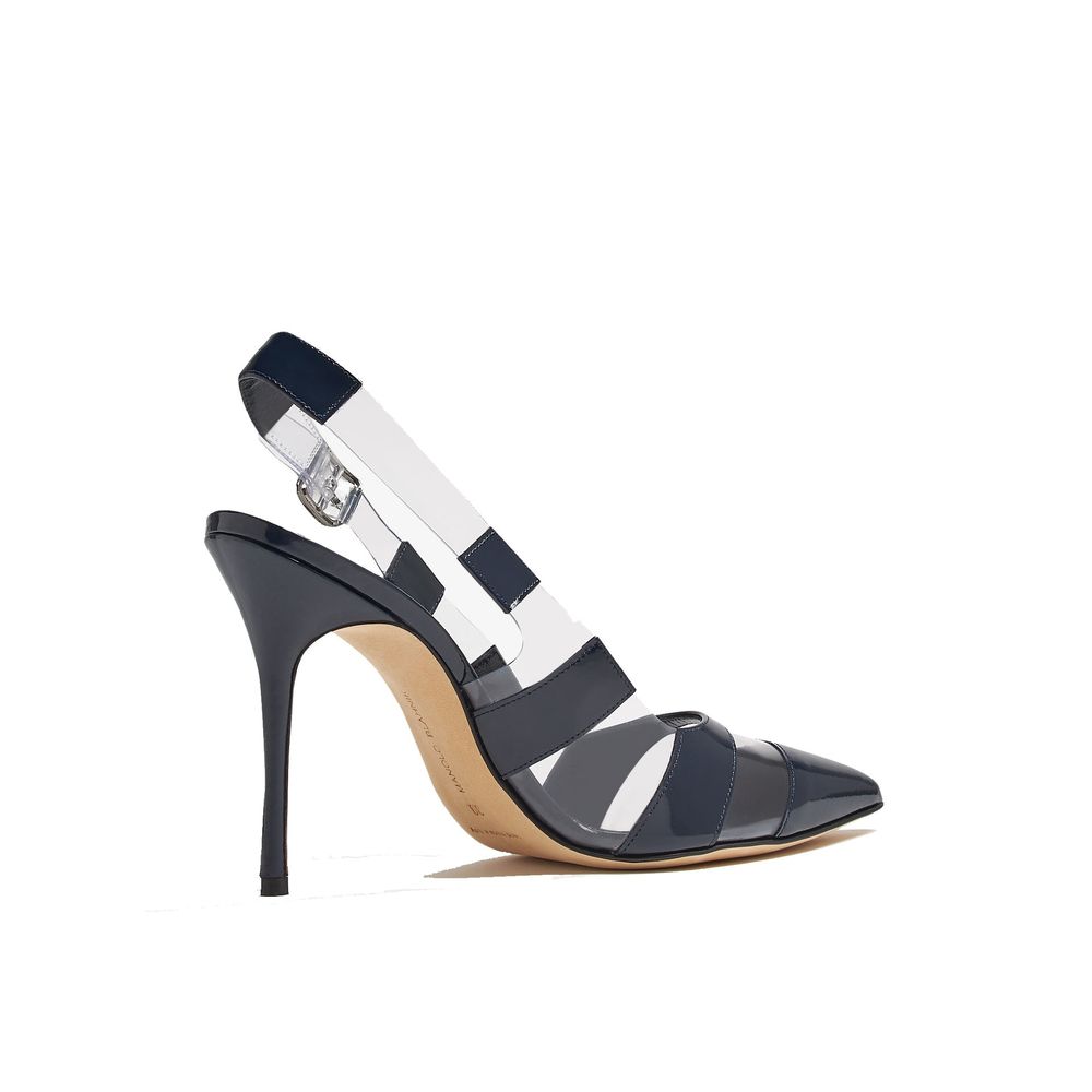 Manolo Blahnik Blue Calfskin Pumps