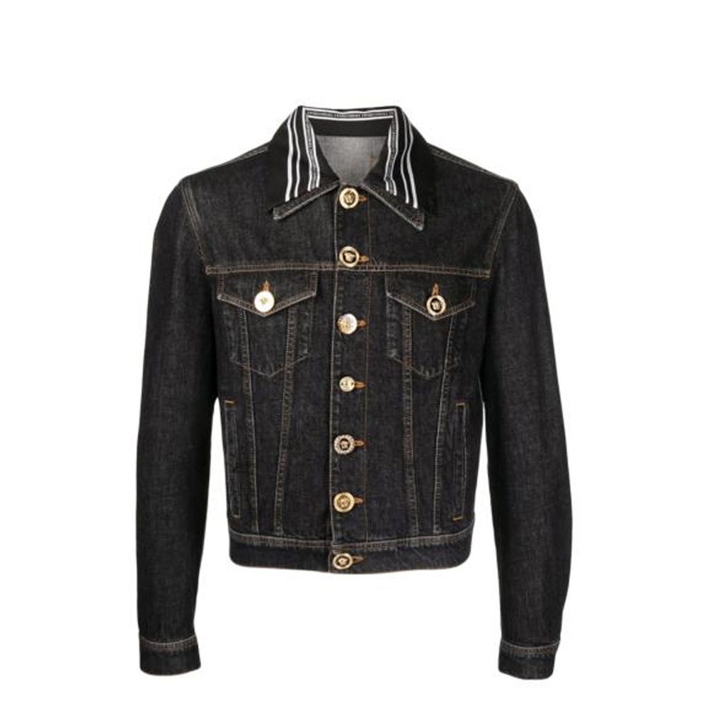 Versace Black Cotton Denim Jacket