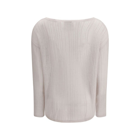 Allude White Cashmere Cashmere Sweater