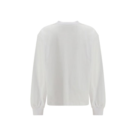 Ganni White Cotton Long Sleeve T-Shirt