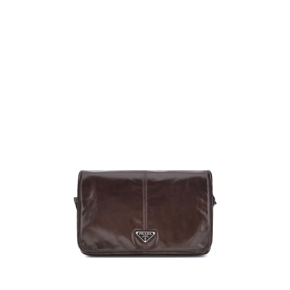 Prada Brown Calf Leather Bos Taurus Shoulder Bag