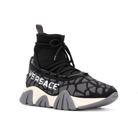 Versace Black Fabric Athletic Sneakers