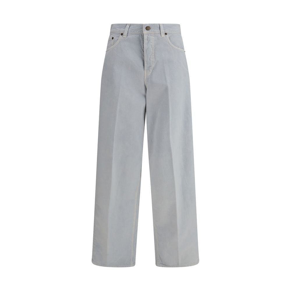 Haikure Light Blue Cotton Straight-Leg Jeans