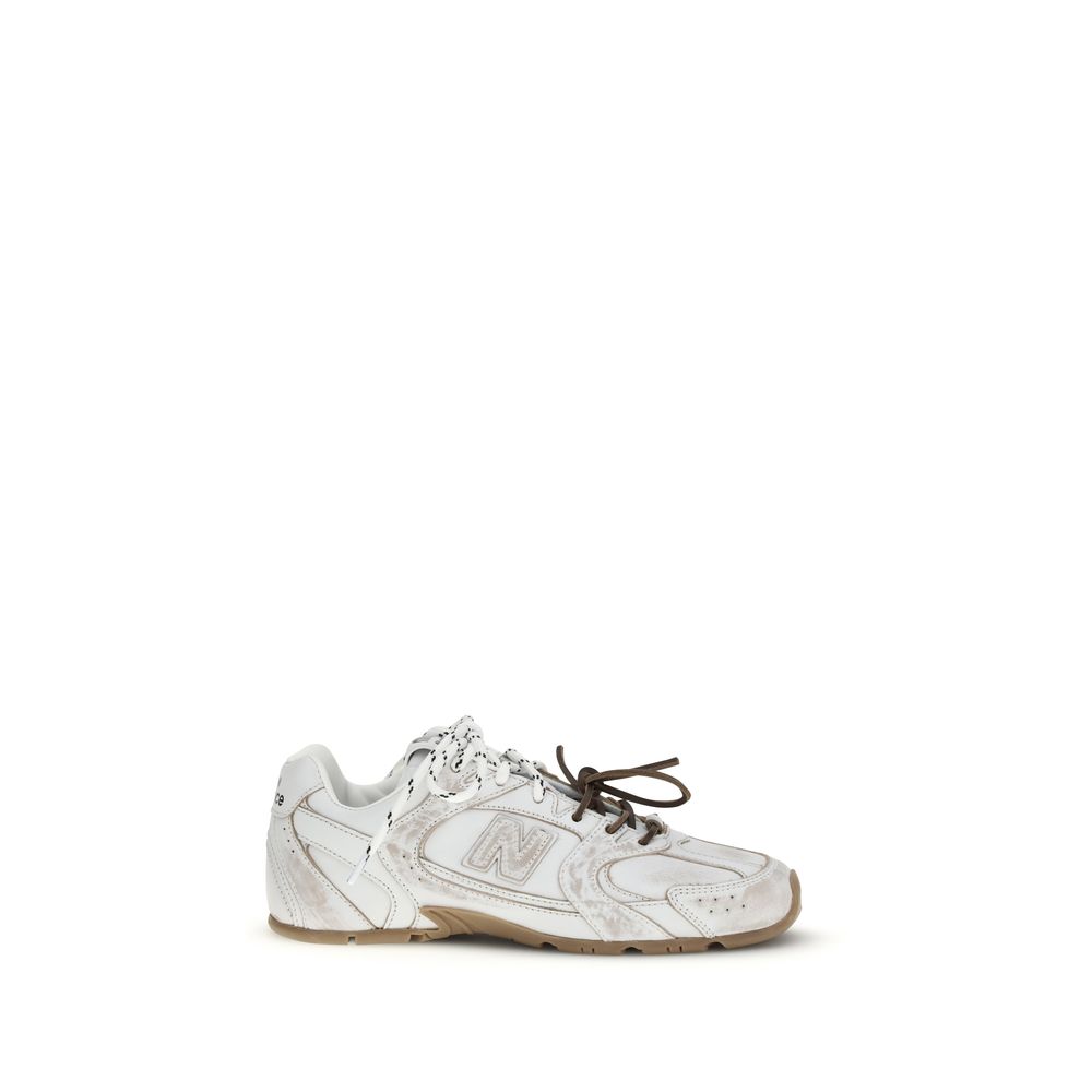 Miu Miu White Calf Leather Bos Taurus Athletic Sneakers