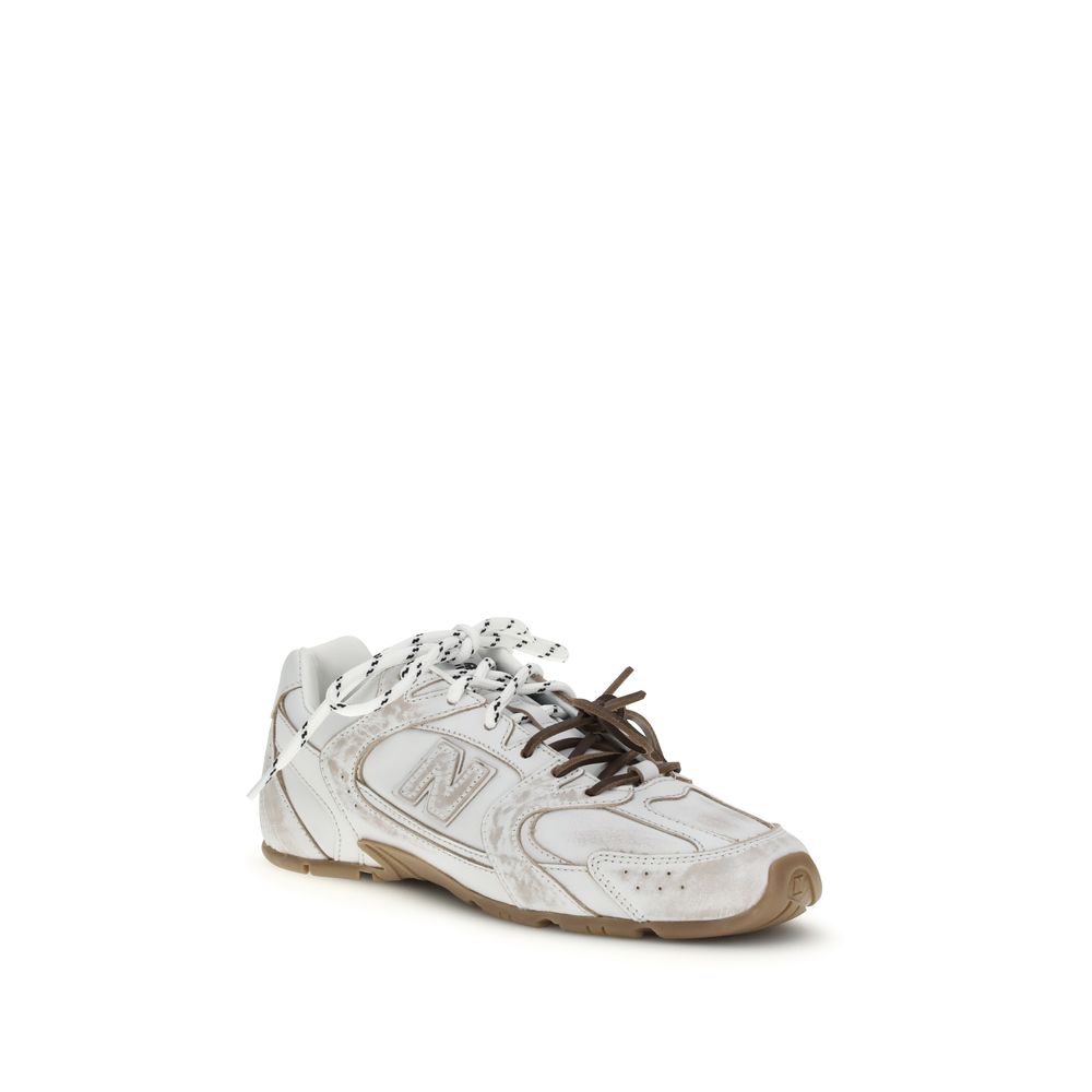 Miu Miu White Calf Leather Bos Taurus Athletic Sneakers